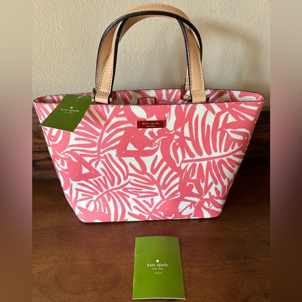 Kate Spade $175 MSRP NWT Juno Grant Street Palm Leaf Small Tote